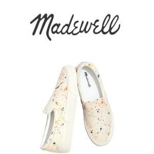 Madewell Sidewalk Slip-On Sneakers in Paint Spattered Recycled Canvas W 8/M 6.5